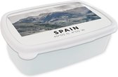 Broodtrommel Wit - Lunchbox - Brooddoos - Spanje - Groen - Europa - 18x12x6 cm - Volwassenen