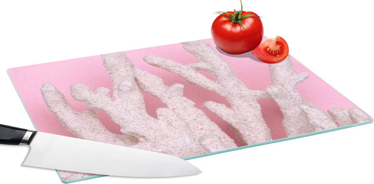 Glazen Snijplank - 39x28 - Koraal - Roze - Zomer - Snijplanken Glas