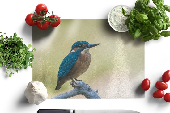 Planche à découper en Verres - 39x28 - Martin-pêcheur - Branche - Vogel - Planches à découper en Glas