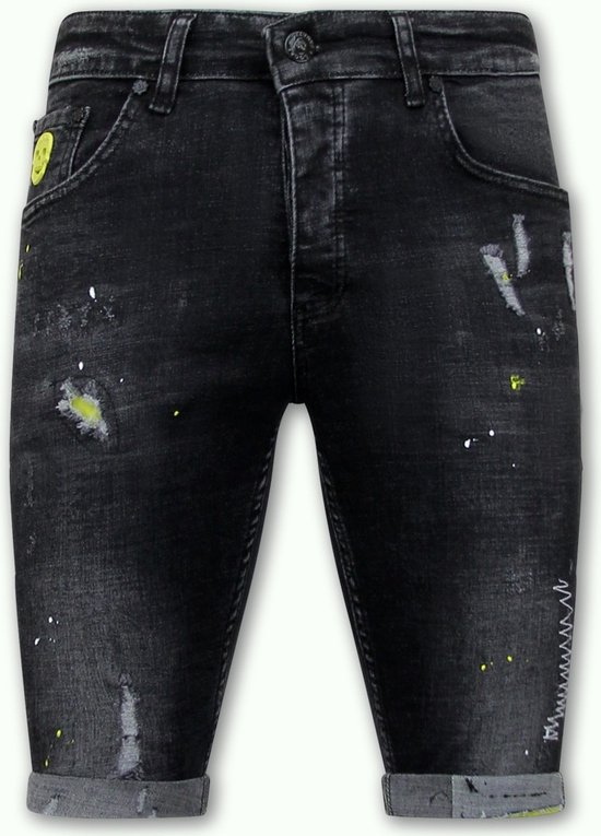 Local Fanatic Exclusive Short Pants with Paint Splashes Men - 1022 - Zwart - Tailles: 38