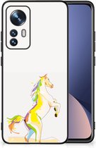 GSM Hoesje Xiaomi 12 | 12X Leuk TPU Back Case met Zwarte rand Horse Color