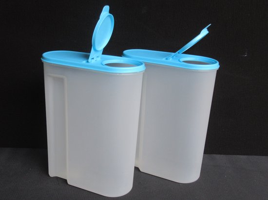 Boite de conservation - Boite fraîcheur - Boite de conservation - Boite céréales - 5 litres - avec couvercle bleu clair et valve - Keeeper