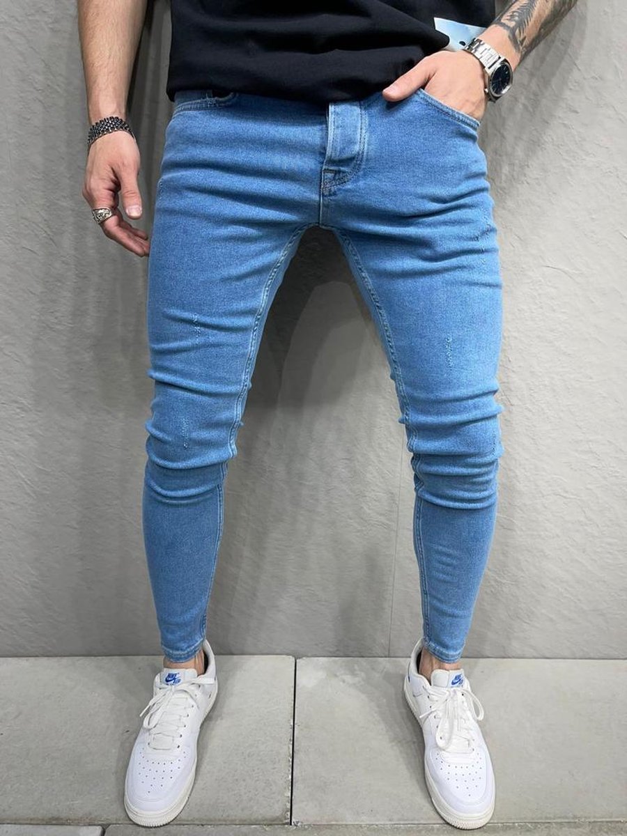 Mannen Stretchy Skinny Jeans Slim Fit Denim Hoge Kwaliteit Jeans - W38