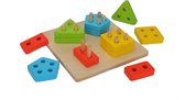 Houten Sorteerspel - vormen en kleuren - educatief houten speelgoed - Montessori