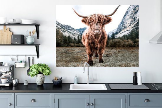 Stickers muraux - Highlander écossais - Berg - Animaux - 120x90 cm - Film Adhésif