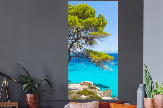 Stickers muraux - Arbre - Mer - Tropical - Été - 80x160 cm - Film adhésif