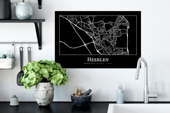 Stickers Stickers muraux - Plan de la ville - Heerlen - Carte - Carte - 60x40 cm - Feuille adhésive