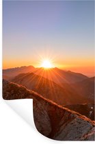 Muurstickers - Sticker Folie - Berg - Landschap - Zon - 40x60 cm - Plakfolie - Muurstickers Kinderkamer - Zelfklevend Behang - Zelfklevend behangpapier - Stickerfolie