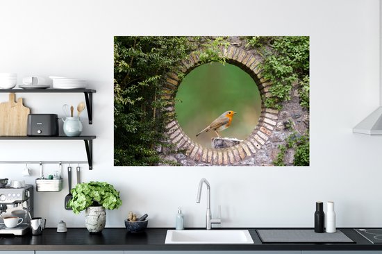 Stickers muraux - Film autocollant - Vogel - Transparent - Rouge-gorge - 120x80 cm - Film adhésif - Stickers muraux Chambre d'enfant - Papier peint autocollant