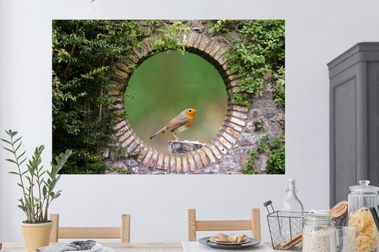 Stickers muraux - Film autocollant - Vogel - Transparent - Rouge-gorge - 120x80 cm - Film adhésif - Stickers muraux Chambre d'enfant - Papier peint autocollant