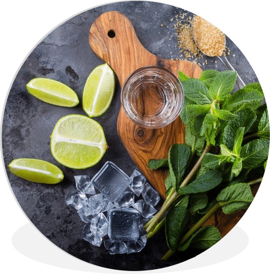 Wall Circle - Wall Circle Indoor - Planche à Découper - Glas - Fruit - Citroen - ⌀ 120 cm - Décoration murale - Peintures Ronds XXL