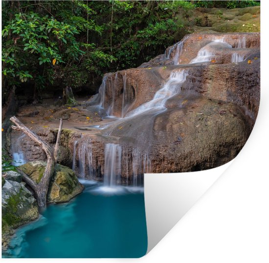 Muurstickers - Sticker Folie - Waterval - Rots - Landschap - 120x120 cm ...