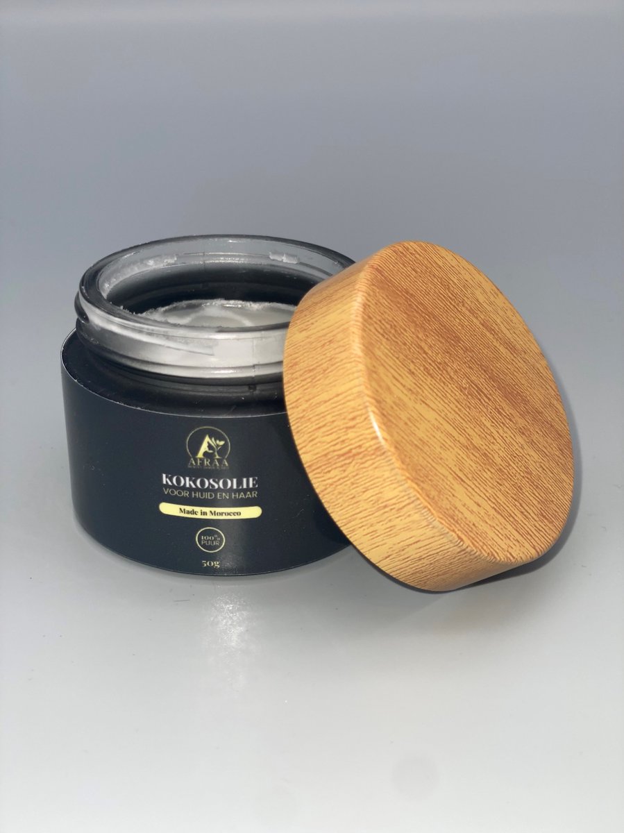 Afraa- kokosolie -100% puur koudgeperst voor haar en huid- zachte haren - voedend - laurinezuur- SPF4- cadeau - huid olie- massage olie