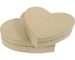 Décopatch doos, papier-maché, maat XS, hart 4 stuks
