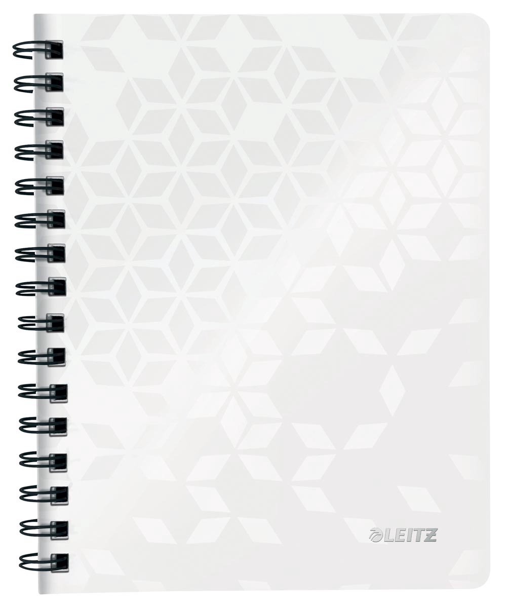 Notitieboek Leitz WOW A5 lijn spiraal PP wit - 6 stuks