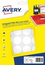 etiket Avery A5 30mm rond blister 240st wit