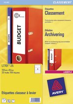 Étiquettes de reliure à bordure Avery , White 192 x 62 mm (25)