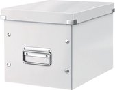 Leitz WOW Click & Store Cube Middelgrote Kartonnen Opbergdoos met Deksel- 26 x 24 x 26 Cm (BxHxD) - Wit