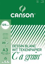 Canson - wit tekenpapier A3 -  'C 'à grain 125 g/m² - 20 vel - 1 stuk