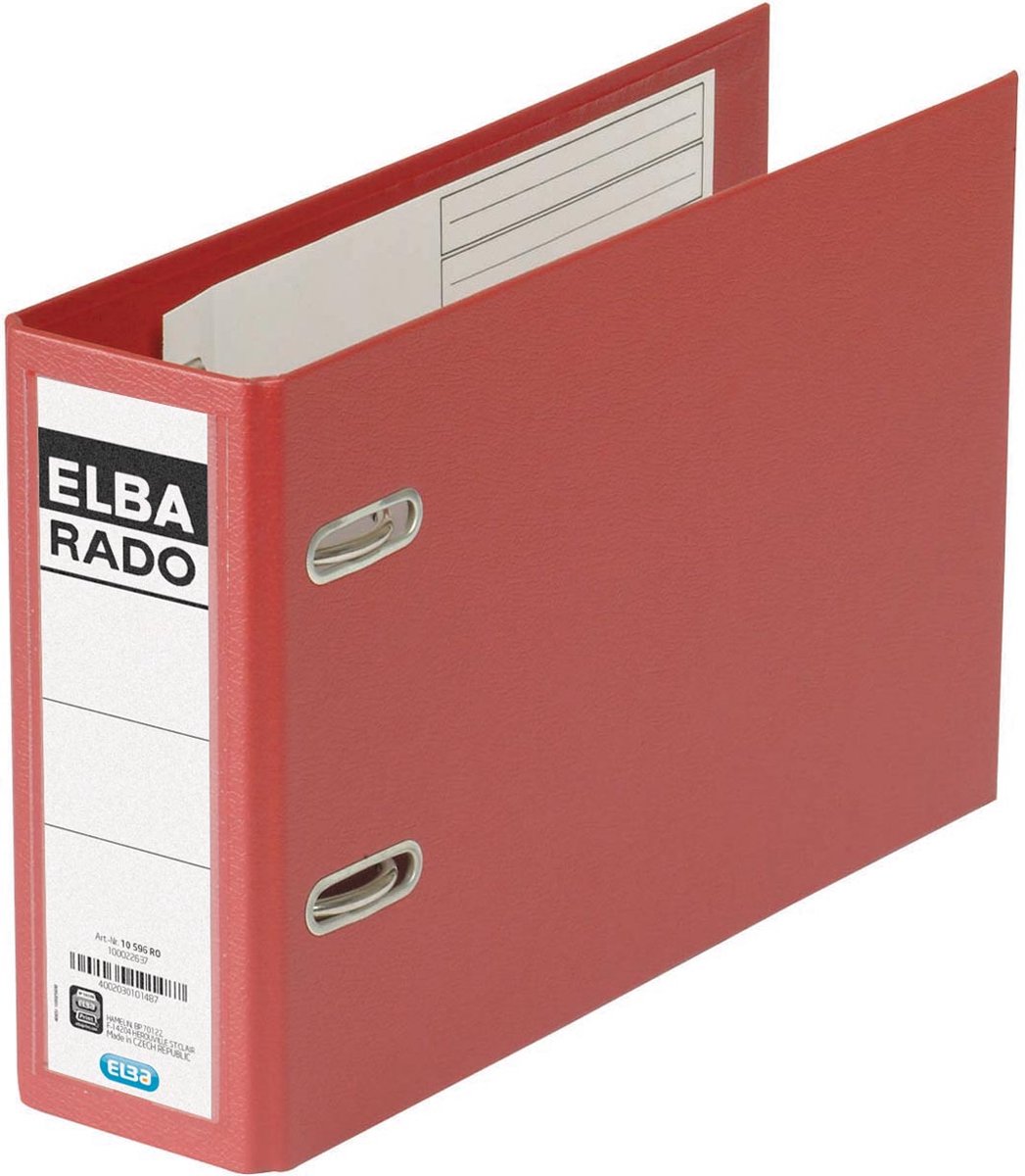 Elba Rado Plast ordner voor ft A5 dwars, donkerrood, rug van 7,5 cm - Elba