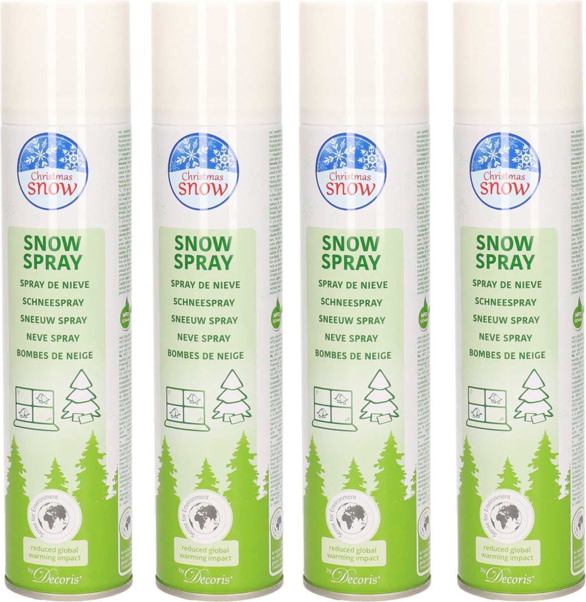 Set de 6x spray à neige / spray à neige écologique 300 ml Snow spray