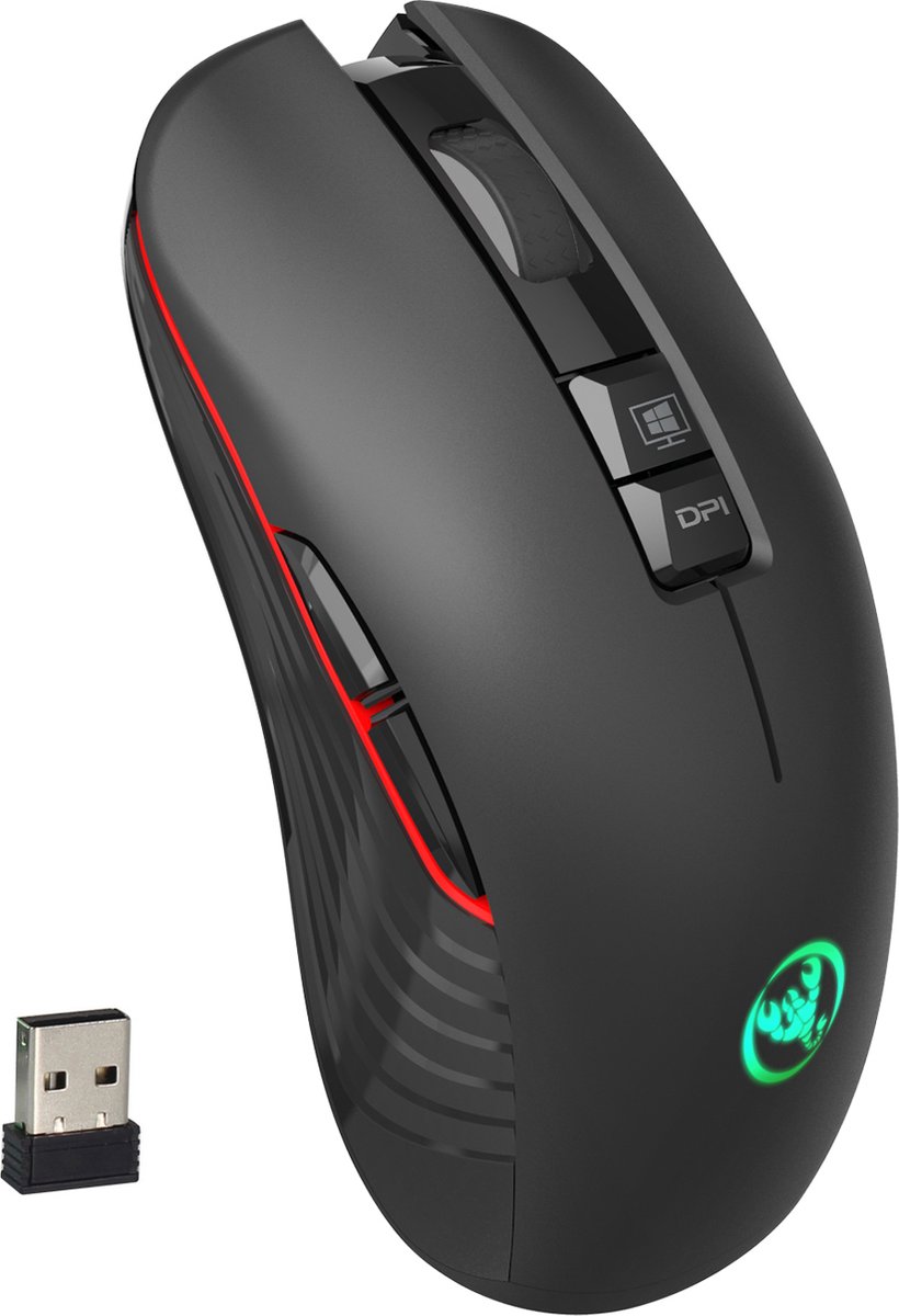 HXSJ T30 2.4G USB-C Draadloze Gaming Muis - Oplaadbare Mouse - Stille Muizen - voor Macbook / Laptop / PC - Game Muis