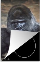 KitchenYeah® Inductie beschermer 30x52 cm - Portret afbeelding van een zwarte Gorilla - Kookplaataccessoires - Afdekplaat voor kookplaat - Inductiebeschermer - Inductiemat - Inductieplaat mat