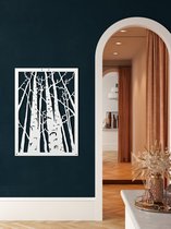 Wanddecoratie | Woud / Forest | Metal - Wall Art | Muurdecoratie | Woonkamer |Wit| 53x76cm