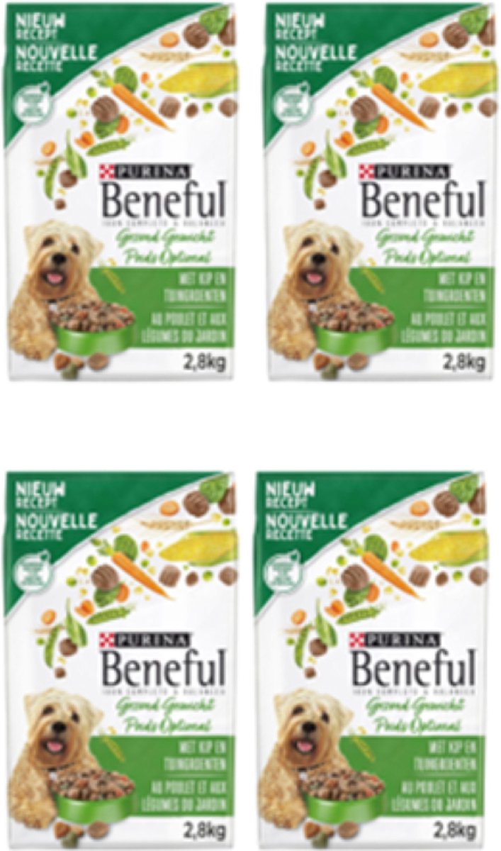 4x Purina Beneful Gezond Gewicht - Met Kip, Tuingroenten & Vitaminen - hondenvoer - 2.8kg