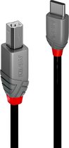 LINDY USB-kabel USB 2.0 USB-C stekker, USB-B stekker 0.50 m Zwart 36940