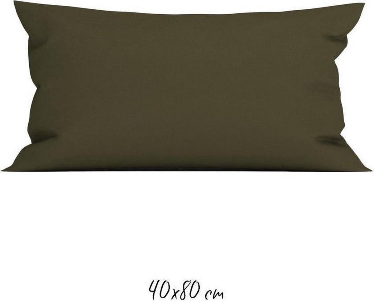 Heckettlane Heckett & Lane luxe percale katoen sierkussenhoes - 40x80 - olijf groen