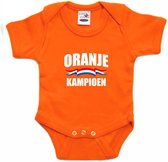 Barboteuse fan Oranje pour bébés - champion orange - Supporter Holland / Nederland - Barboteuse Championnat d'Europe / Coupe du Monde / outfit 56 (1-2 mois)