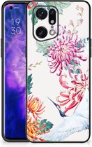 Smartphonehoesje Customize OPPO Find X5 Pro GSM Hoesje met Zwarte rand Bird Flowers