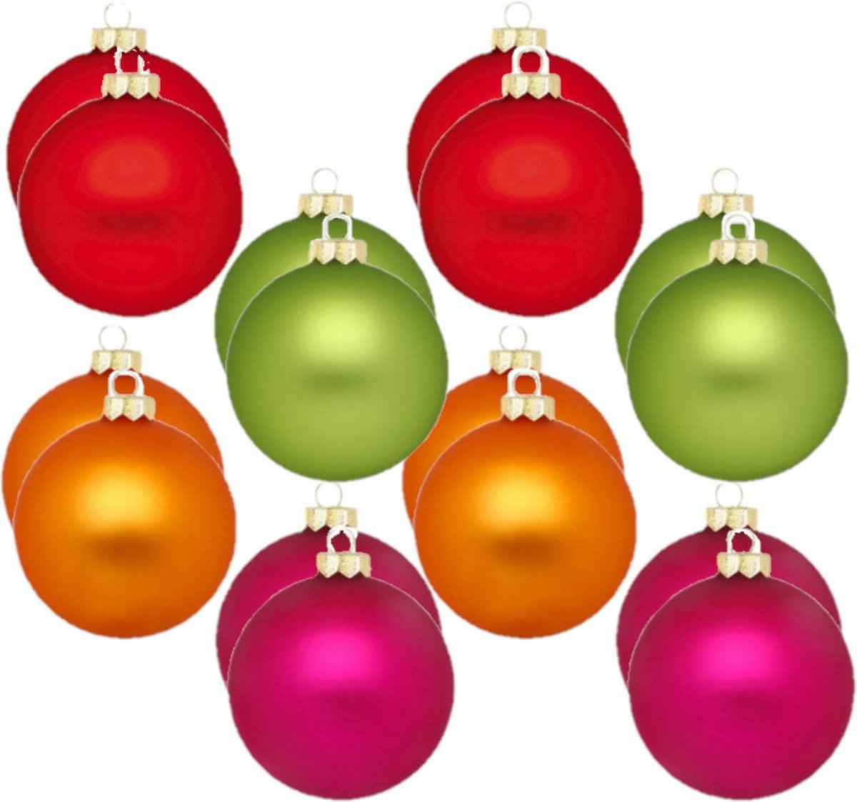 24x stuks glazen kerstballen gekleurd 8 cm - Kerstboomversiering/kerstversiering