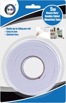 Dubbelzijdig foam tape/plakband 5 meter - 24 mm breed - Tot 50 kg draagvermogen