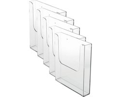 5 Pack Folderhouder voor aan de wand A5 formaat staand| folderrek | brochurehouder | folderdisplay | folderbak hangend| A5 formaat