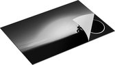 Chefcare Inductie Beschermer Silhouet van een Motor bij Zonsondergang - Zwart Wit - 80x52 cm - Afdekplaat Inductie - Kookplaat Beschermer - Inductie Mat