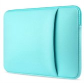 Case2go - Laptop Sleeve geschikt voor Macbook en Laptop - met extra vak voor Tablet - 11.6 inch - Turquoise