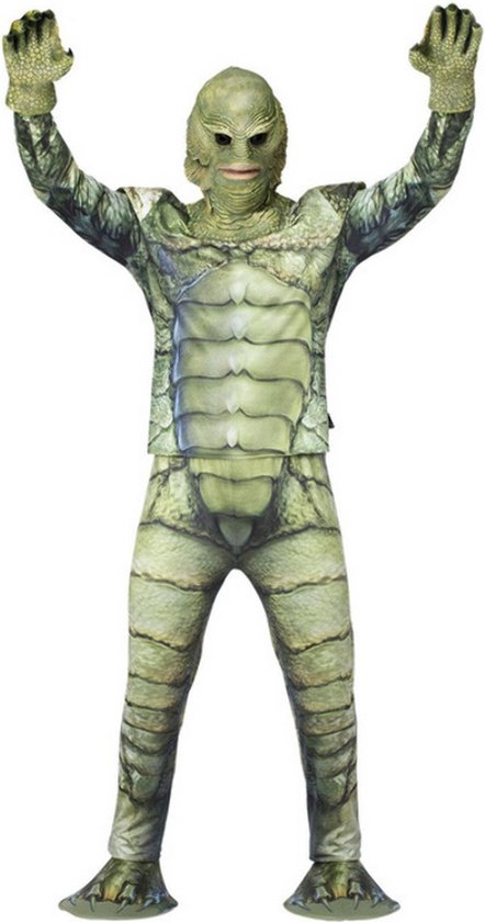 Smiffy's - Monster & Griezel Kostuum - Monster Van De Black Lagoon - Man - Groen - Large - Halloween - Verkleedkleding