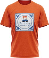 JAP Koningsdag heren shirt (Maat S) - Regular fit - Oranje kleding - "There drops my pants from off" - 100% Katoen t-shirt