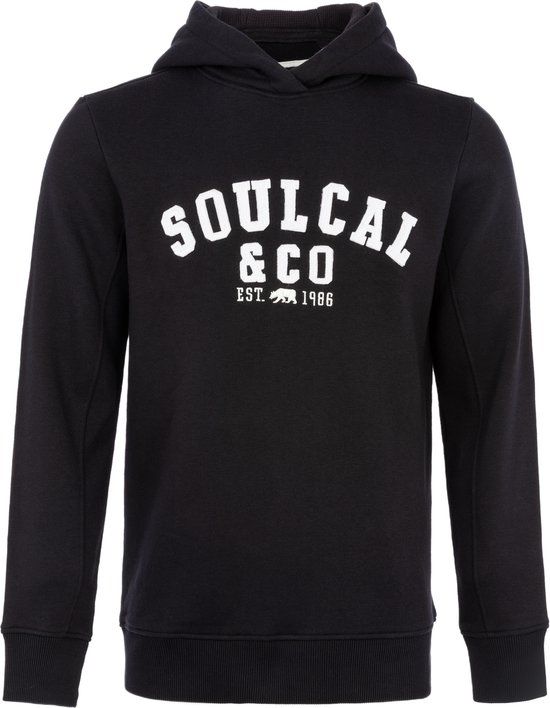 SoulCal - Sweater met Capuchon - Hoodie - groot logo - Zwart - S