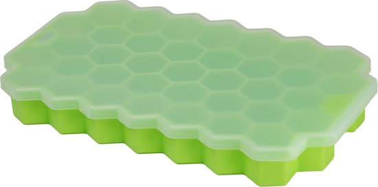 JU&MP Honeycomb IJsblokjesvorm - IJsblokjes - IJsblokjesvorm met Deksel - Groen