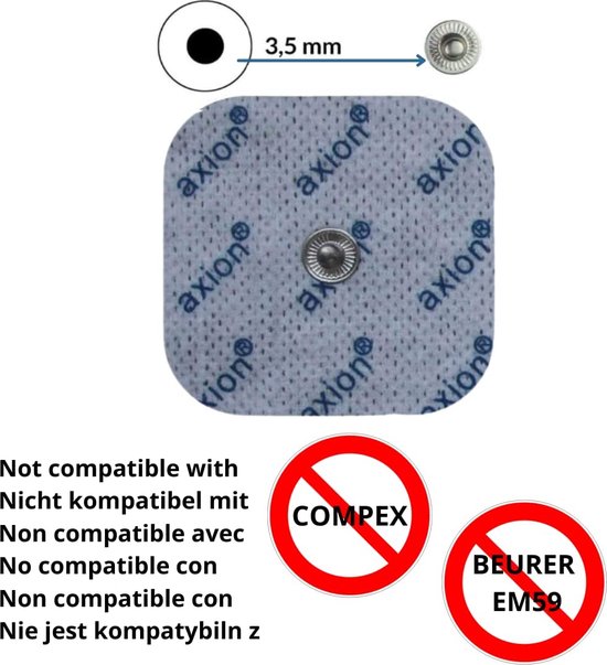 Axion - 12 TENS/EMS elektroden pads - Compatibel met Beurer / Sanitas -  Voor... | bol.com