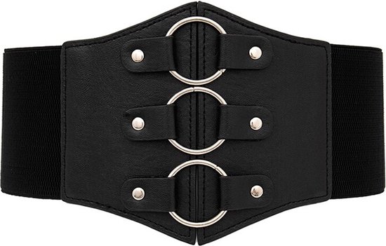 FEOYA Dames tailleriem, brede obi-stijl, bindriem, lederen riem voor jurken, mode, kledingaccessoires, zwart, 247cm(Passt Tailenumfang 72-100cm
