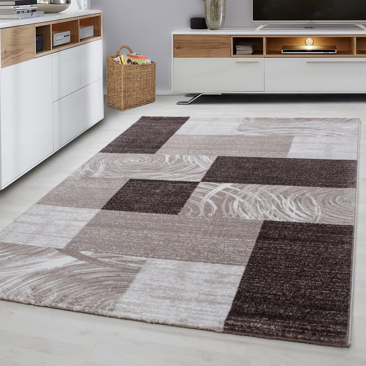 Parma Design Vloerkleed Bruin / Beige Laagpolig- 80x150 CM