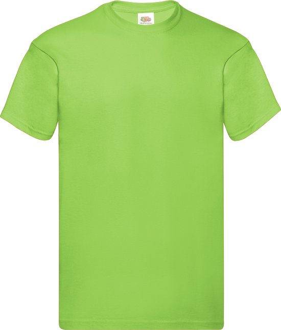 Lime Groen 2 Pack t-shirt Fruit of the Loom Original maat XL