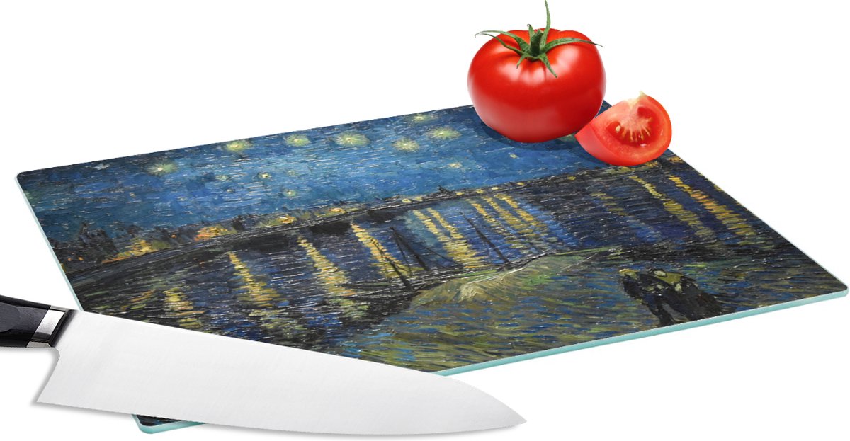 Glazen Snijplank - 28x20 - Van Gogh - Brug - Oude meesters - Snijplanken Glas