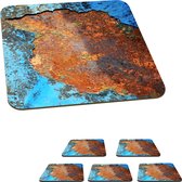 Onderzetters voor glazen - Industrieel - Metalen - Roest - Vintage - 10x10 cm - Glasonderzetters - 6 stuks