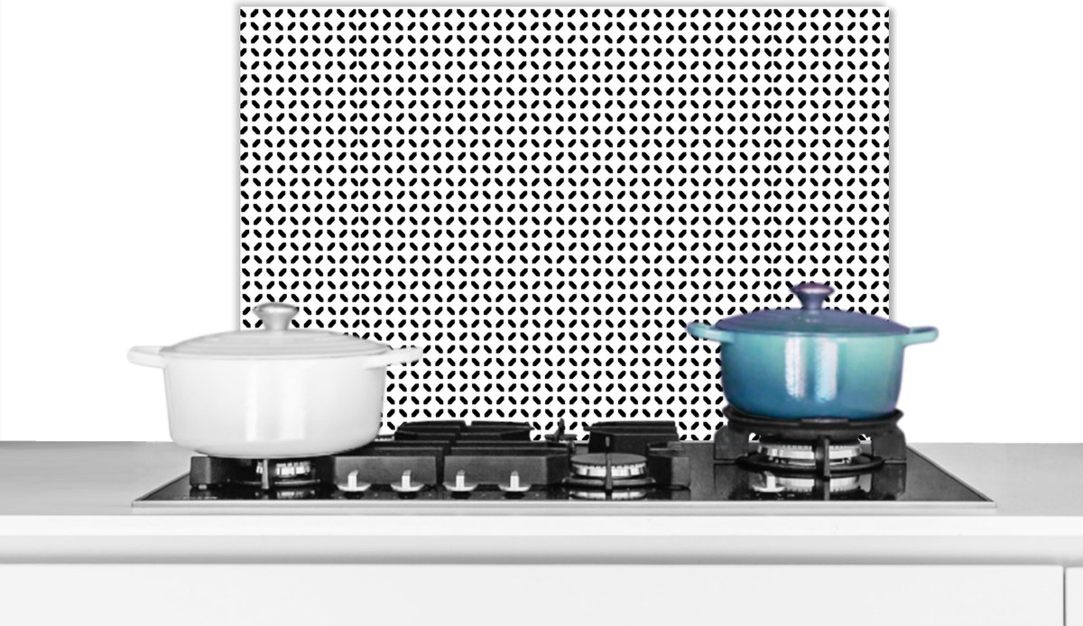 Spatscherm - Achterwand keuken - Design - Patronen - Abstract - Zwart - Wit - 60x40 cm