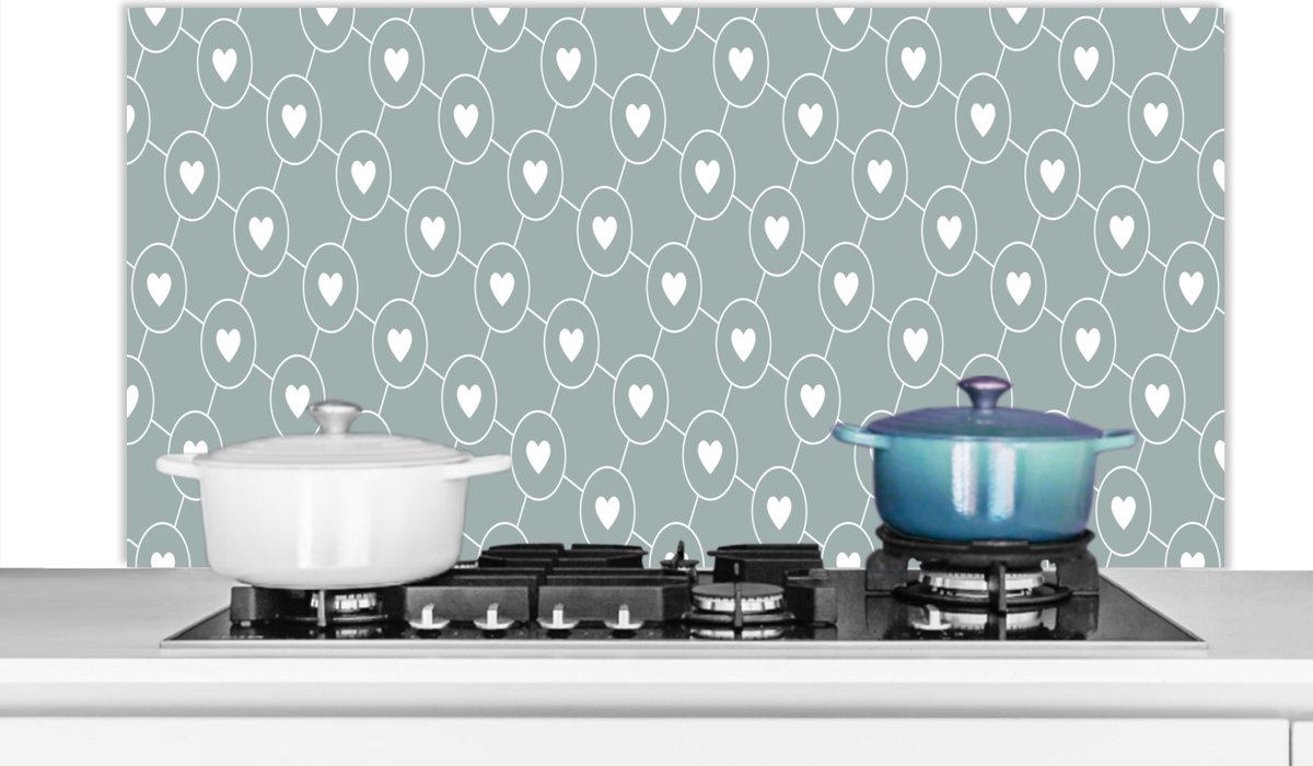 Spatscherm - Keuken - Patronen - Design - Hart - 120x60 cm - Spatwand